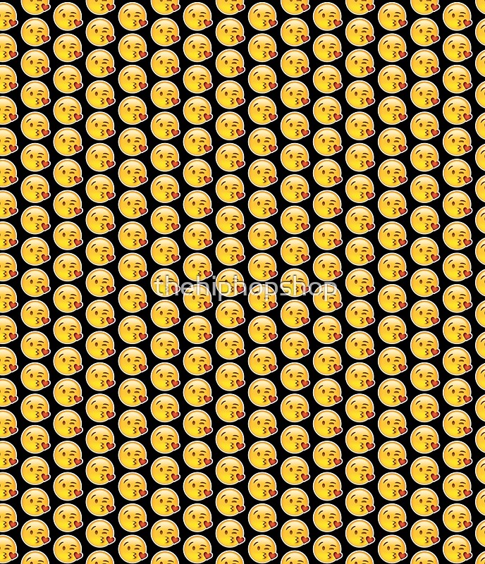 "Emoji Wink Kiss Black Background" Mini Skirts by ...