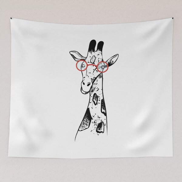 Item preview, Giraffe with red glasses, hipster giraffe designed and sold by DerSenat.