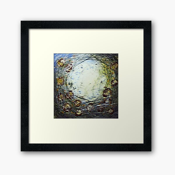 Poppy Circle 11 designed and created by (c) Janet Watson Art Framed Art Print