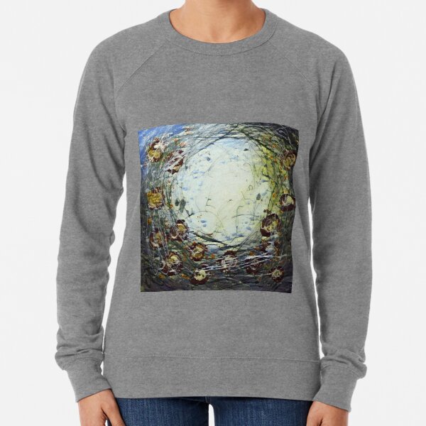 Poppy Circle 11 designed and created by (c) Janet Watson Art Lightweight Sweatshirt