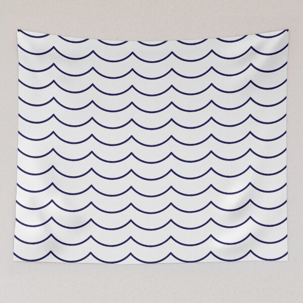 Item preview, Navy waves pattern designed and sold by elfina.