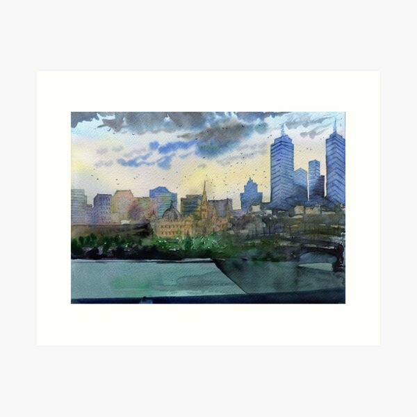 Item preview, Melbourne - Southbank Skyline designed and sold by darrenyeoart.