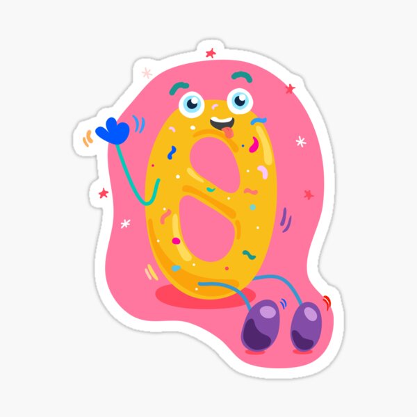 Colourful Number 0 (Zero) character Sticker