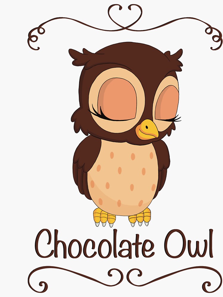 Chocolate Owl Sticker By Madadam Redbubble