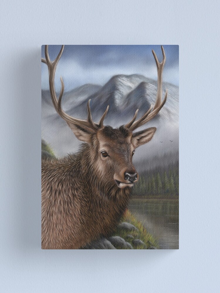 Alternate view of Wildlife Artwork of an Elk Canvas Print