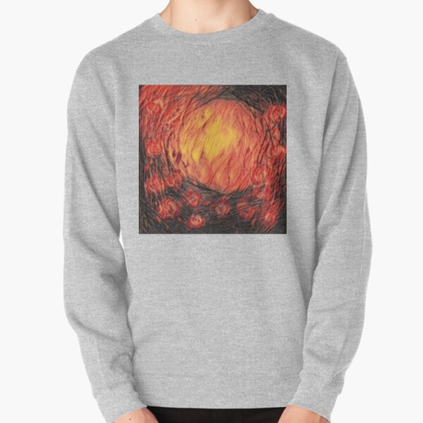 Poppy Circle 12 designed and created by (c) Janet Watson Art Pullover Sweatshirt