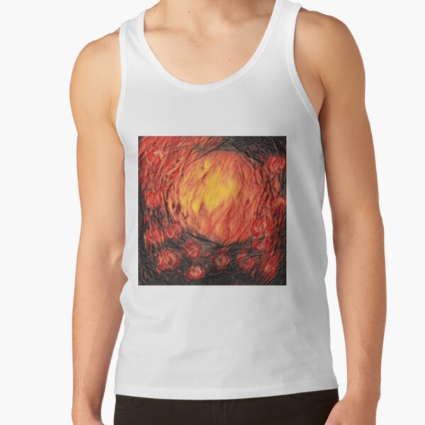 Poppy Circle 12 designed and created by (c) Janet Watson Art Tank Top