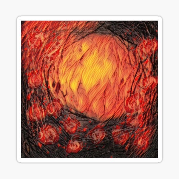 Poppy Circle 12 designed and created by (c) Janet Watson Art Sticker
