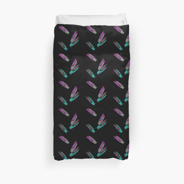 Pop art style jay feathers Duvet Cover