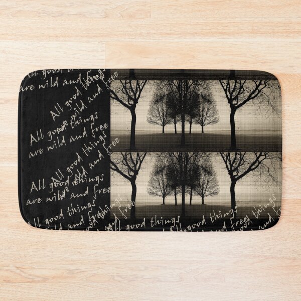 Item preview, Tree Silhouettes in Sepia Pattern with words designed and sold by WatersEdgeGal.