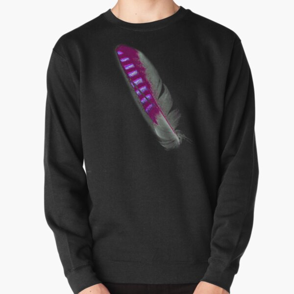 Jay feathers on purple pattern Pullover Sweatshirt