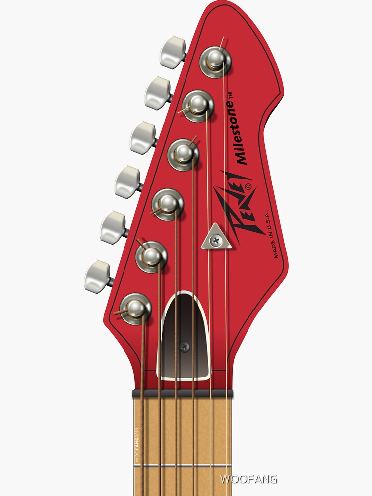 "GUITAR HEADSTOCK ART PEAVY MILESTONE" Sticker for Sale by WOOFANG Redbubble