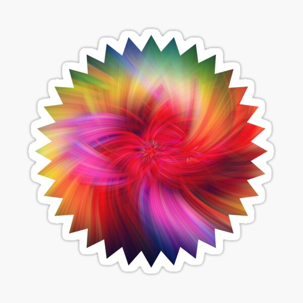 rainbow feathers - abstract digital art Sticker