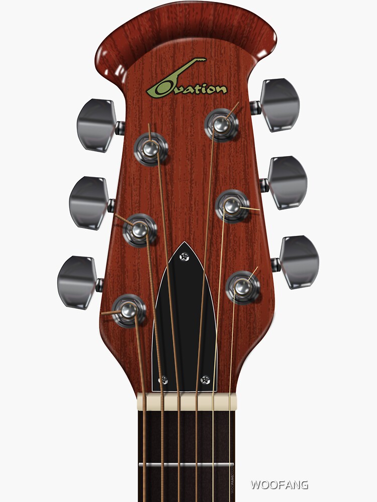 "GUITAR HEADSTOCK ART OVATION" Sticker for Sale by WOOFANG Redbubble