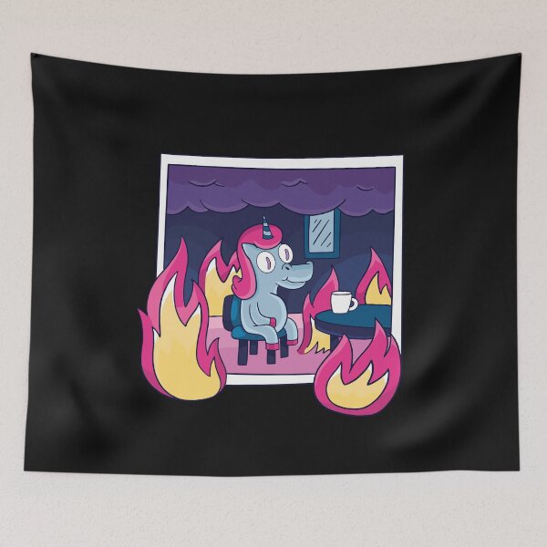 Item preview, UNICORN IN FLAMES CARTOON T-SHIRT TEE TOP GIFT T-Shirt designed and sold by Timcito.