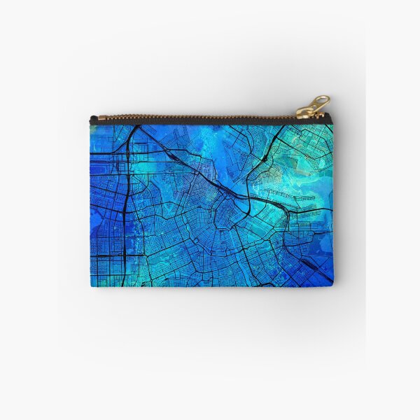Item preview, Blue Amsterdam Street map art watercolor designed and sold by IvonDesign.