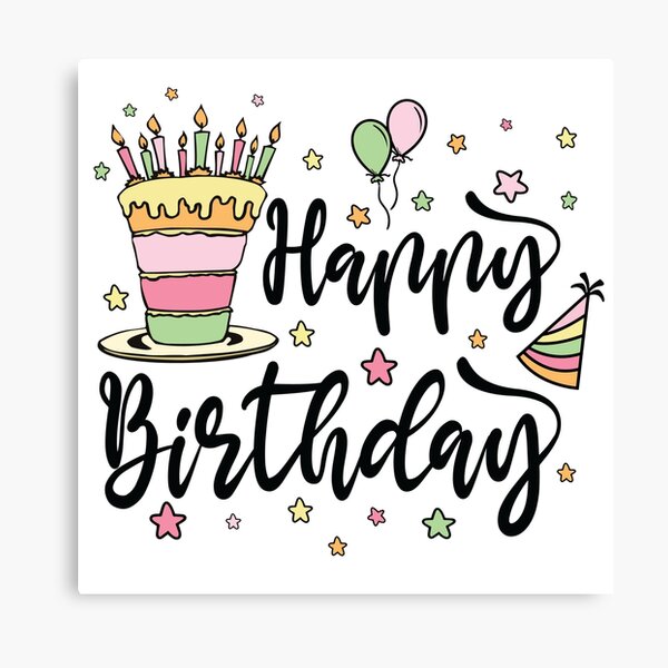 Canvas Print birthday stickers 