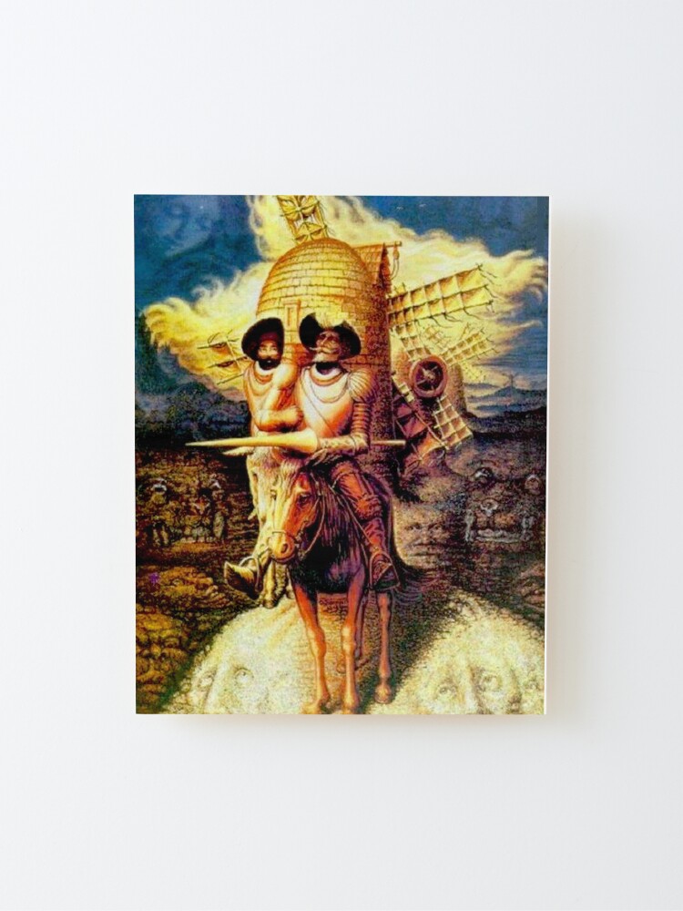 Alternate view of DON QUIXOTE : Vintage Abstract Tilting at Windmills Print Mounted Print