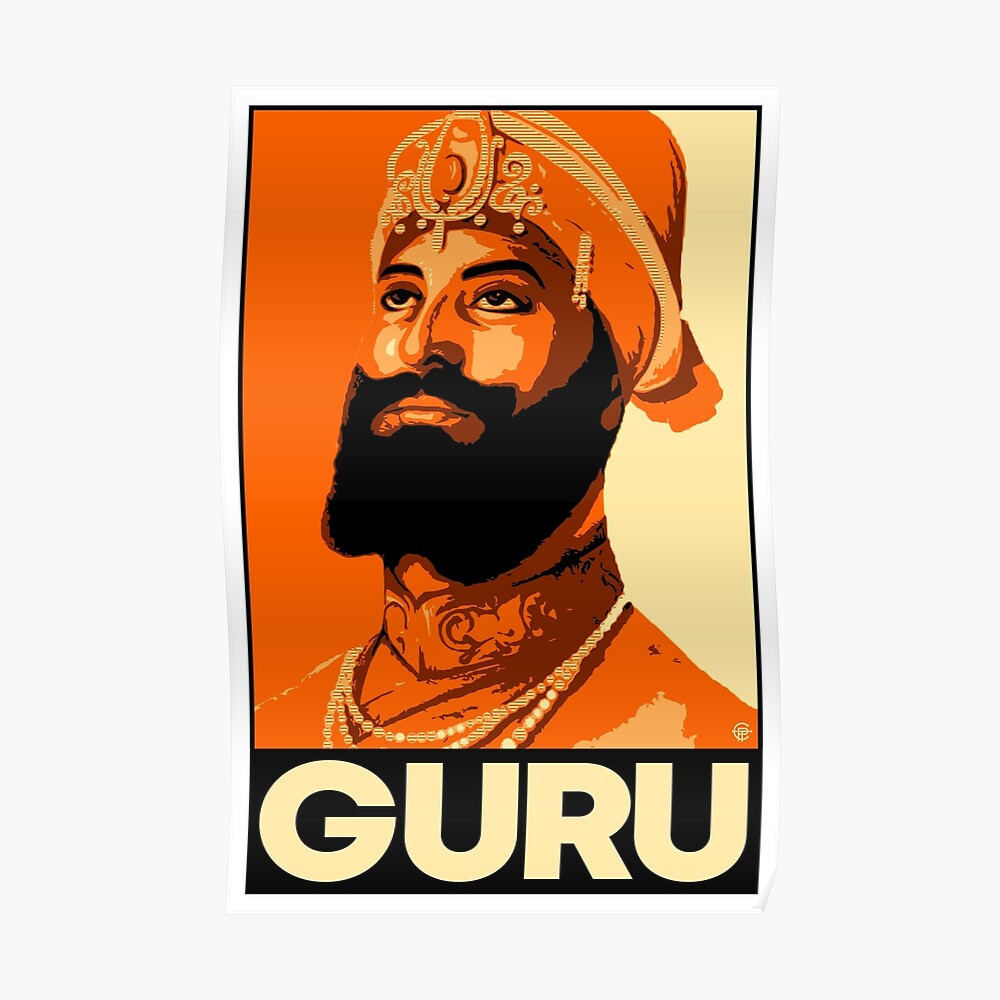 GURU Gobind Singh Ji HOPE Obey style Graffiti , Framed Art, Poster Art,  Religious Art Poster, Diwali Vaisakhi Housewarming Gift, Modern Indian Art,  Proud Punjab