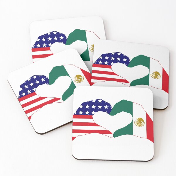 Item preview, We Heart USA & Mexico Patriot Flag Series designed and sold by Carbon-Fibre Media.