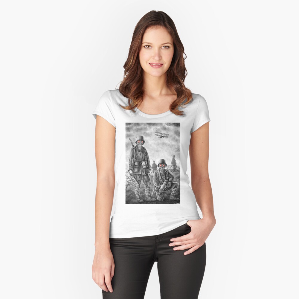 Vista previa del artículo con la obra «Camiseta entallada de cuello ancho», diseñado y vendido por deniskom.