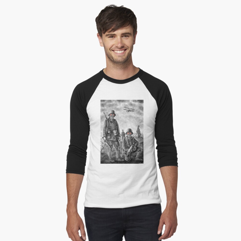 Vista previa del artículo con la obra «Camiseta ¾ estilo béisbol», diseñado y vendido por deniskom.