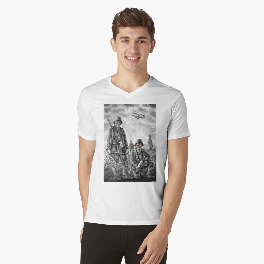 Vista previa del artículo con la obra «Camiseta de cuello en V», diseñado y vendido por deniskom.
