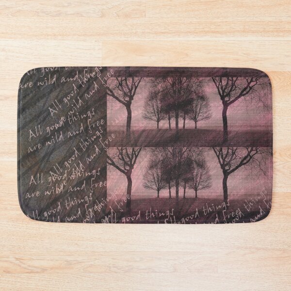 Item preview, Distressed Pink Tree Silhouettes Pattern with words designed and sold by WatersEdgeGal.