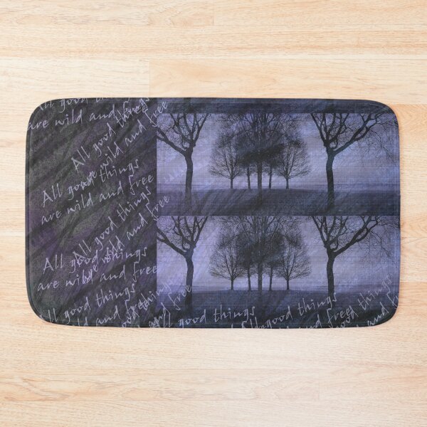 Item preview, Distressed Blue Tree Silhouettes Pattern with words designed and sold by WatersEdgeGal.