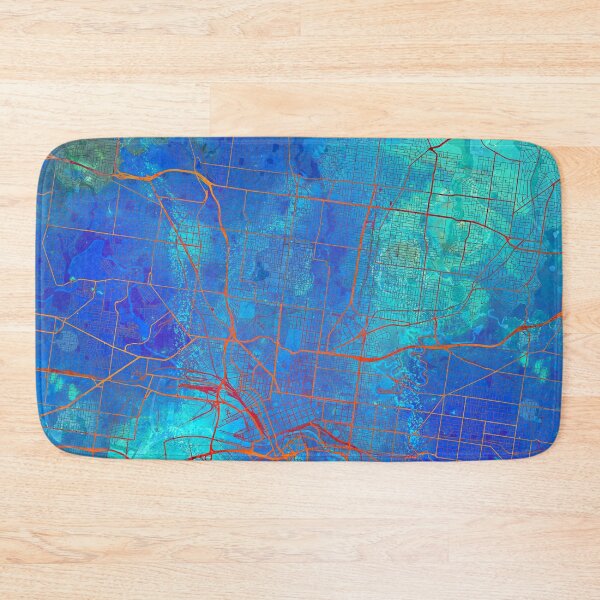 Item preview, Blue Melbourne Street map art watercolor designed and sold by IvonDesign.