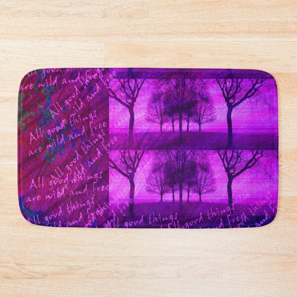 Item preview, Hot Distressed Purple Tree Silhouettes Pattern with words designed and sold by WatersEdgeGal.