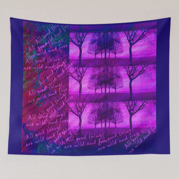 Item preview, Hot Distressed Purple Tree Silhouettes Pattern with words designed and sold by WatersEdgeGal.