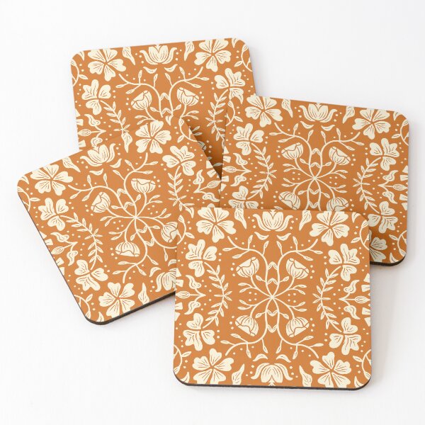Item preview, Orange and White Floral Pattern designed and sold by oliviabergh.