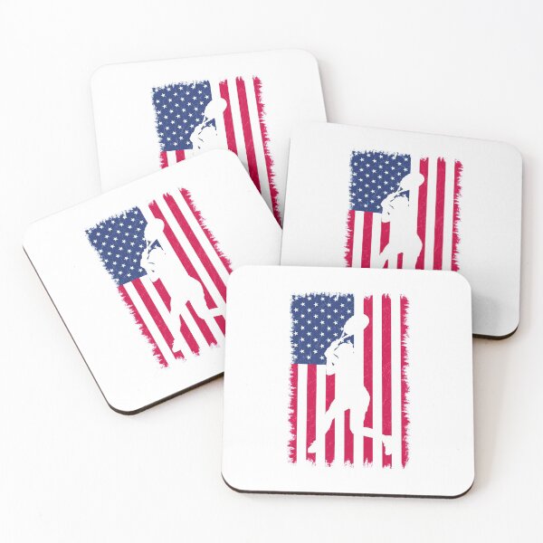 Item preview, Tennis Player Women Silhouette On American Flag Vintage Patriotic Outfit Proud Gift designed and sold by FunnySunny T-Shirts.