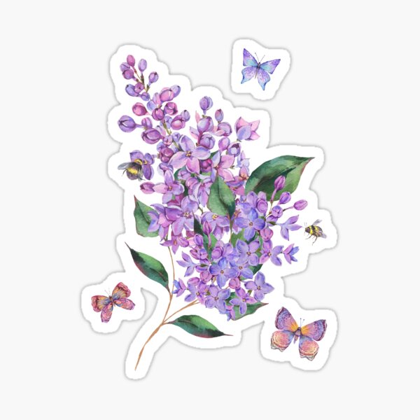 Item preview, Watercolor lilac spring illustration designed and sold by DePiano.