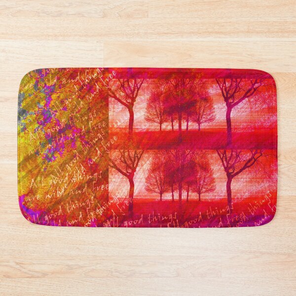 Item preview, Hot Distressed Red Tree Silhouettes Pattern with words designed and sold by WatersEdgeGal.