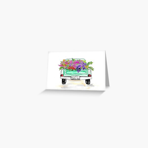 Item preview, Thank you vintage truck watercolor designed and sold by WiMGcreative.