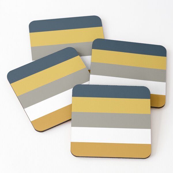 Item preview, Broad Stripes Pattern in Light and Dark Mustard Yellow, Grey, White, and Navy Blue  designed and sold by kierkegaard.