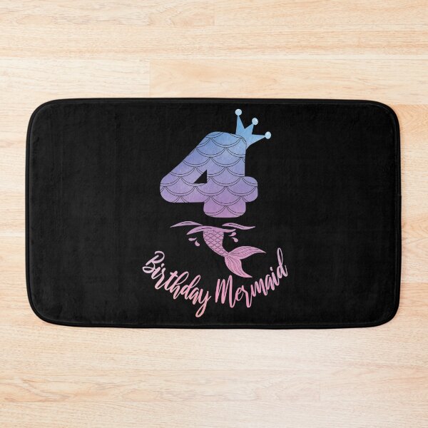 Item preview, 4th Birthday Mermaid - 4 Years Old B-day Girl graphic designed and sold by Grabitees.