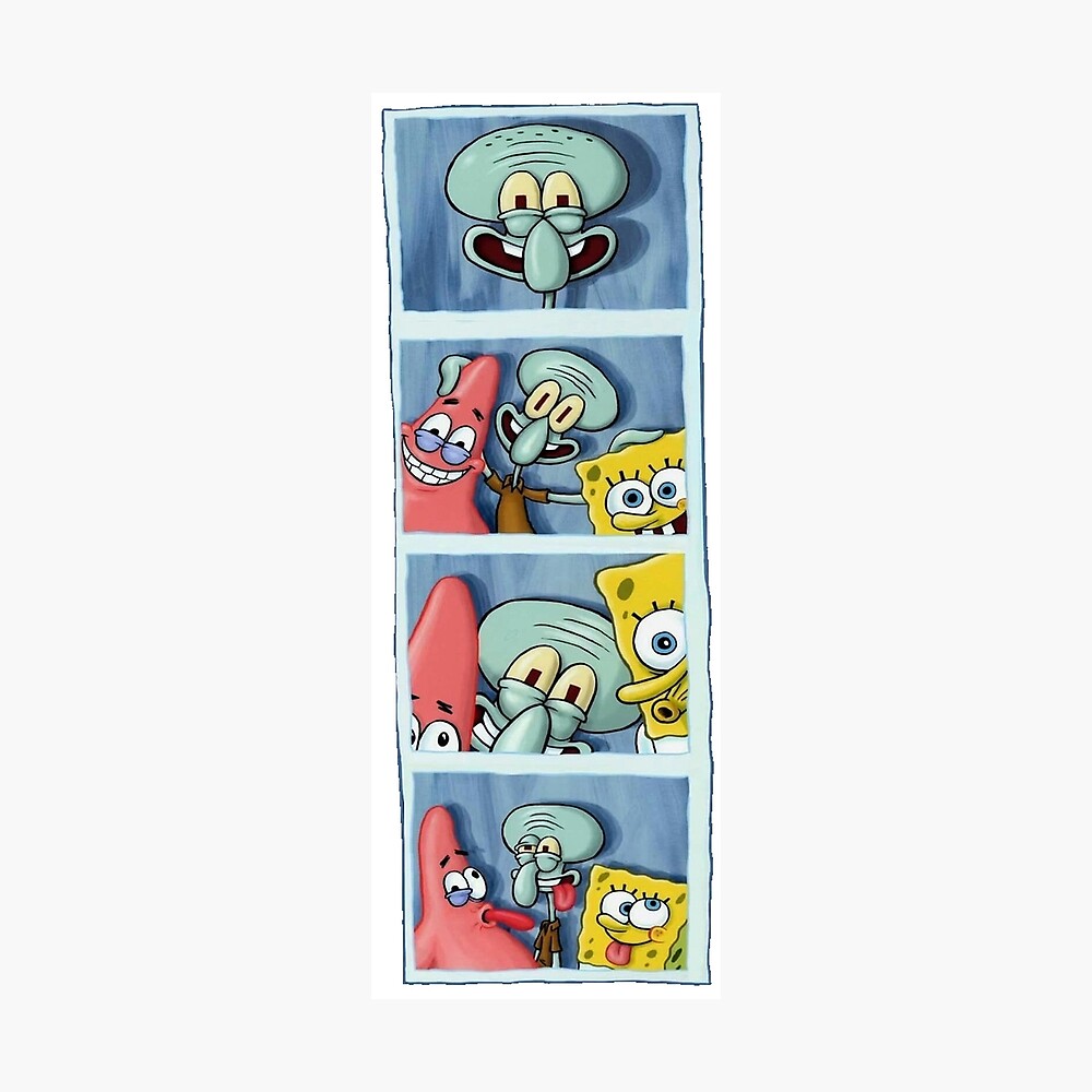 Thaddaus Spongebob Und Patrick Poster Von Shining Art Redbubble