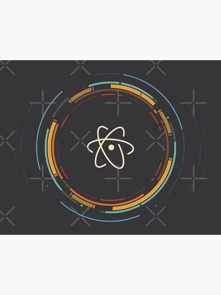 Space Atom Editor Logo Art Board Print By Gengns Redbubble