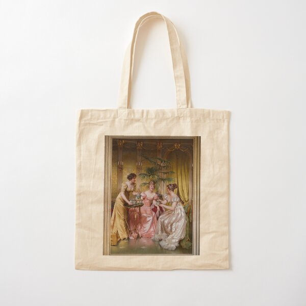 Afternoon Tea by Frédéric Soulacroix - Old Masters Reproductions Cotton Tote Bag