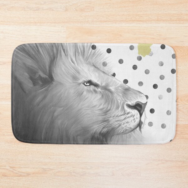 Item preview, Silver Lion on Polka Dots Pattern designed and sold by oursunnycdays.