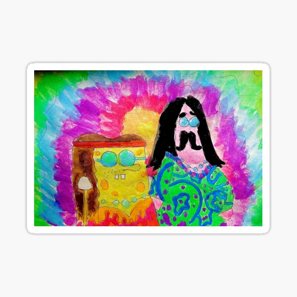 Pegatina «Bob Esponja hippie y Patricio» de averyart69 Redbubble
