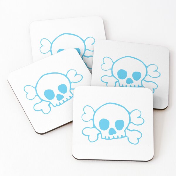 Item preview, Light Blue Skull and Crossbones Pattern and Print designed and sold by Cool Fun  Awesome Time.