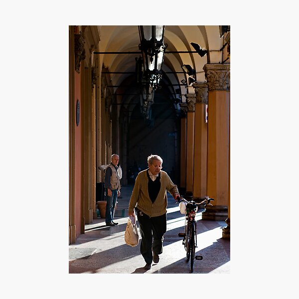 Item preview, Walking the bicycle, Portico, Bologna, Italy designed and sold by AndrewJonesFoto.