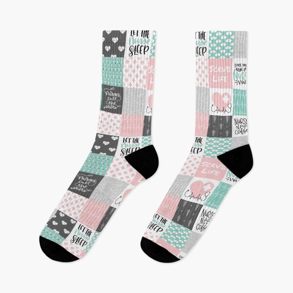 Item preview, Nurse Patchwork - pink/aqua designed and sold by SugarPineDesign.