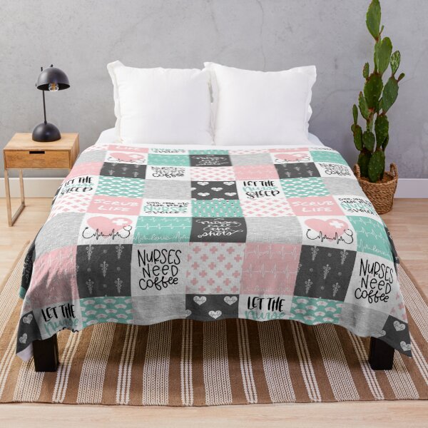 Item preview, Nurse Patchwork - pink/aqua designed and sold by SugarPineDesign.