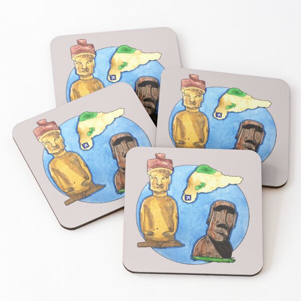 Item preview, Easter Island. Watercolor illustation designed and sold by lara-kaluga.
