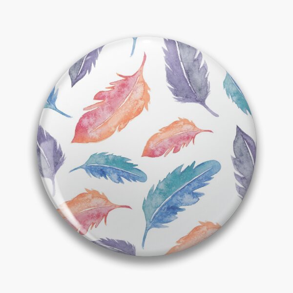 Item preview, PLUMAS DE ACUARELA AZUL Púrpura NARANJA designed and sold by Ivy & Foxglove Designs.